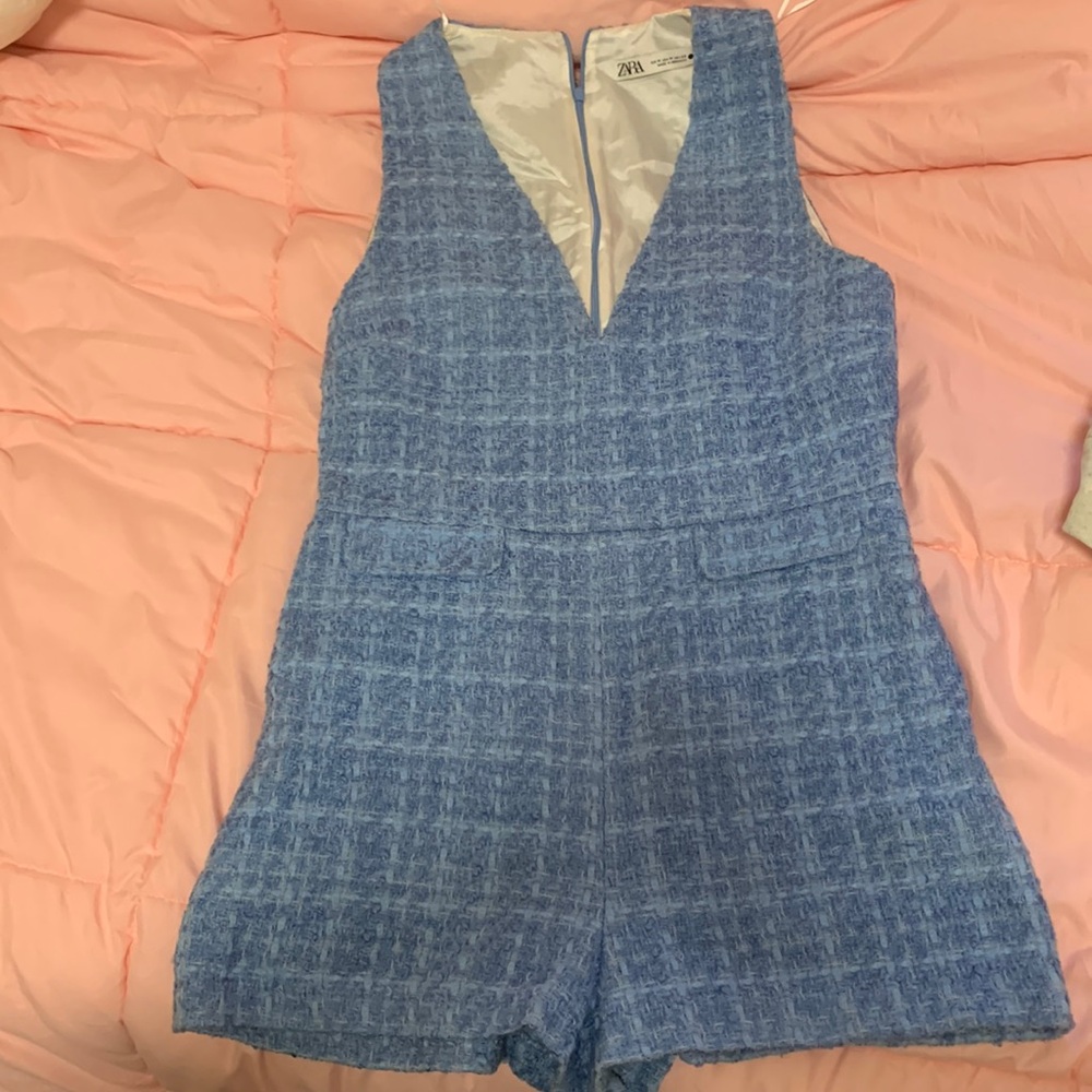 ZARA tweed jumpsuit romper